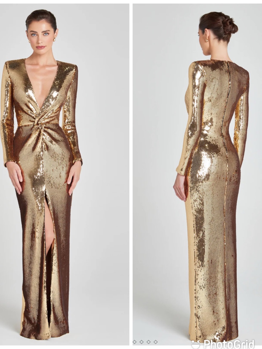 Nadine Merabi JENNIFER GOLD Sequin DRESS